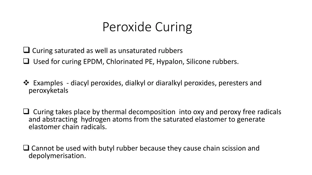 peroxide curing