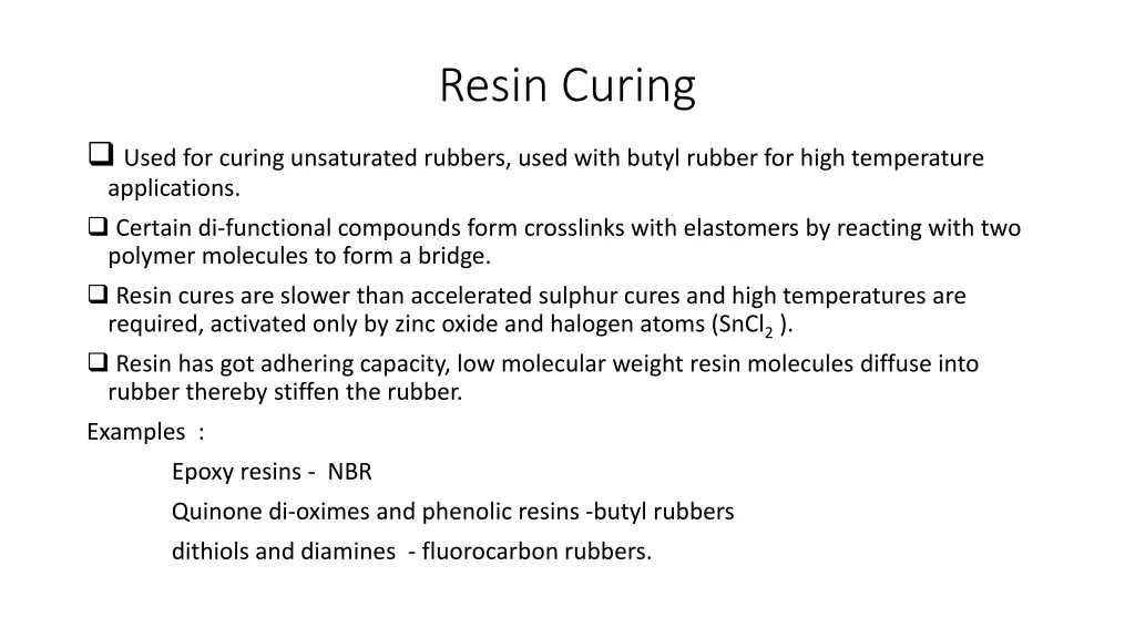 resin curing