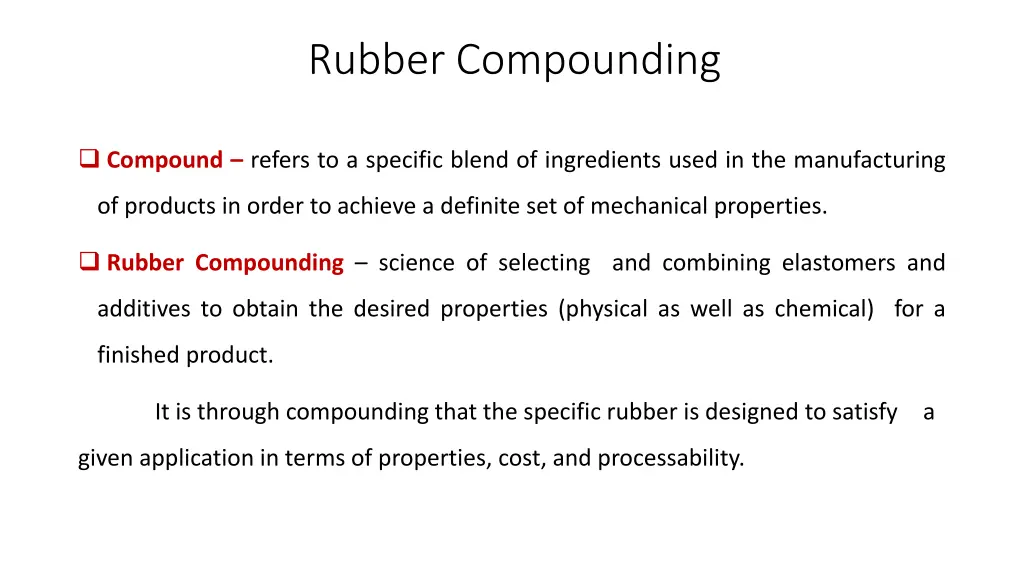 rubber compounding