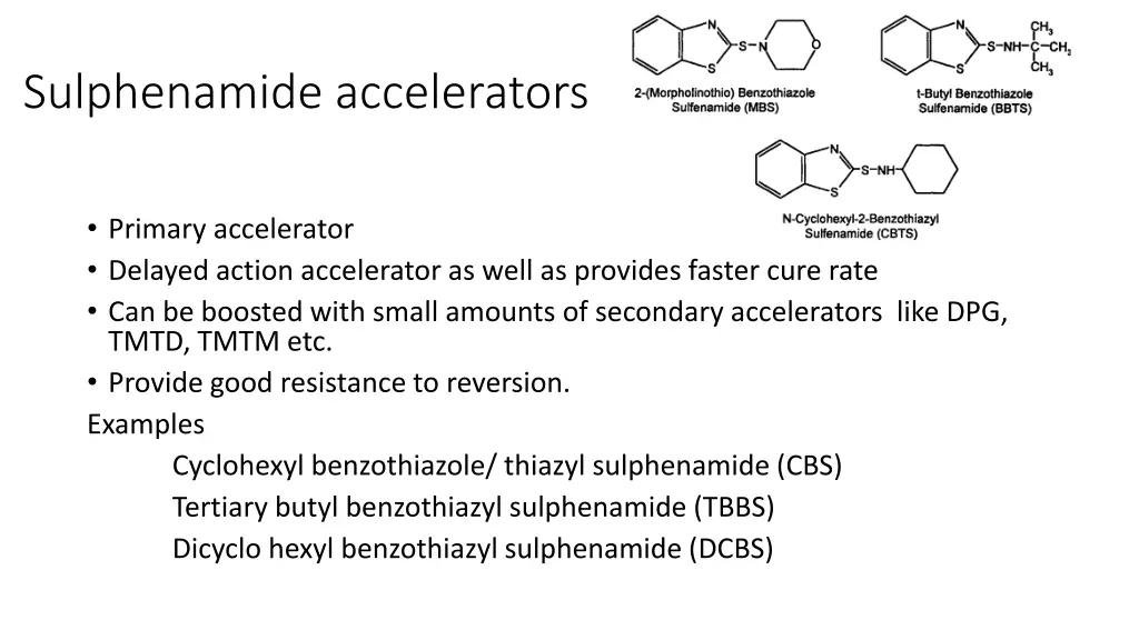 sulphenamide accelerators