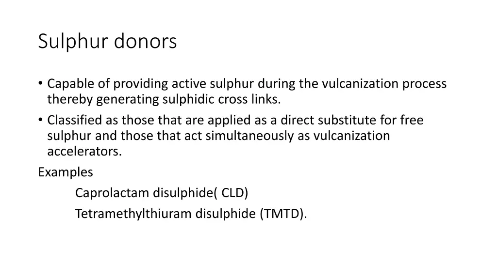 sulphur donors