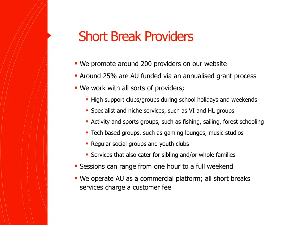 short break providers