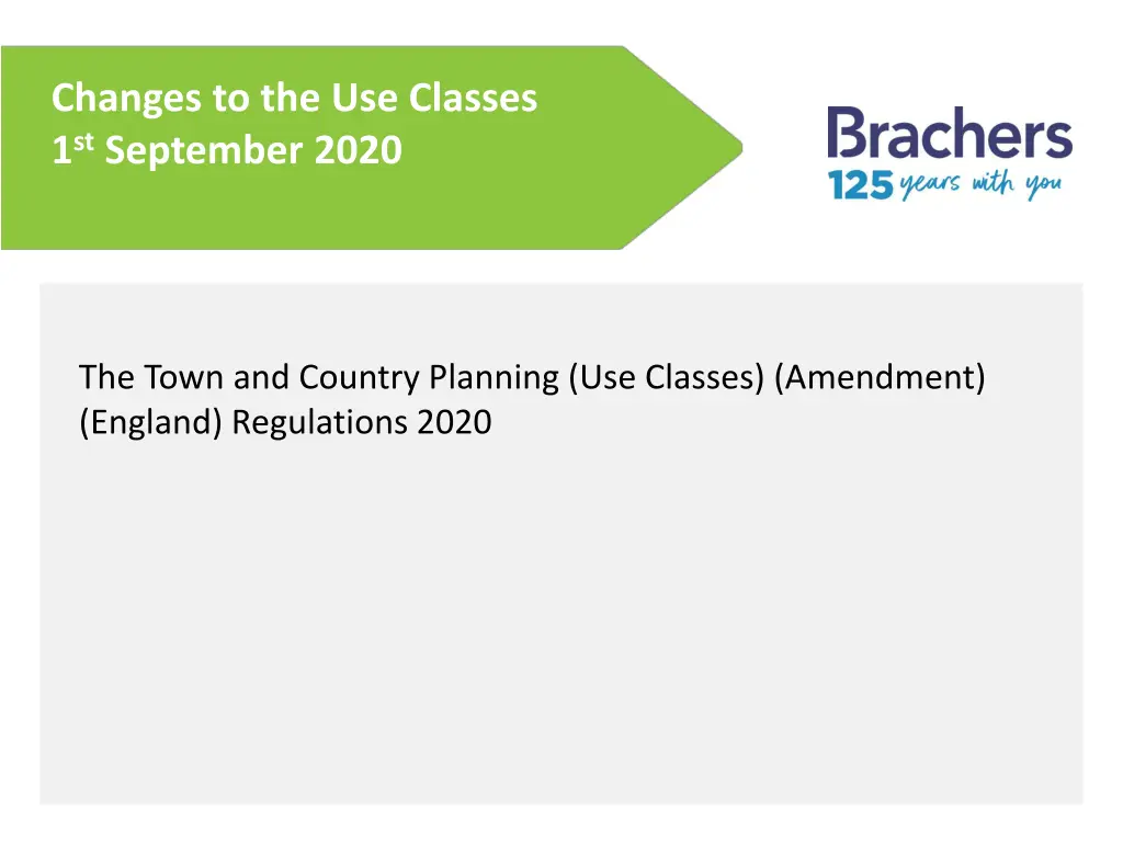 changes to the use classes 1 st september 2020