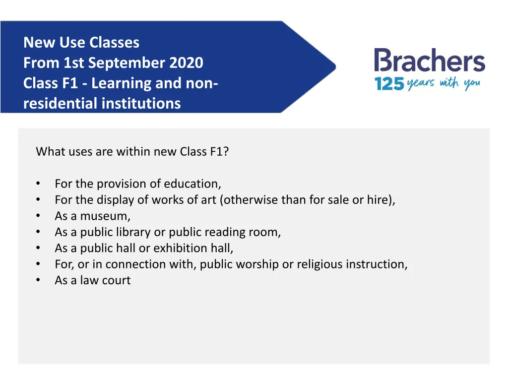 new use classes from 1st september 2020 class