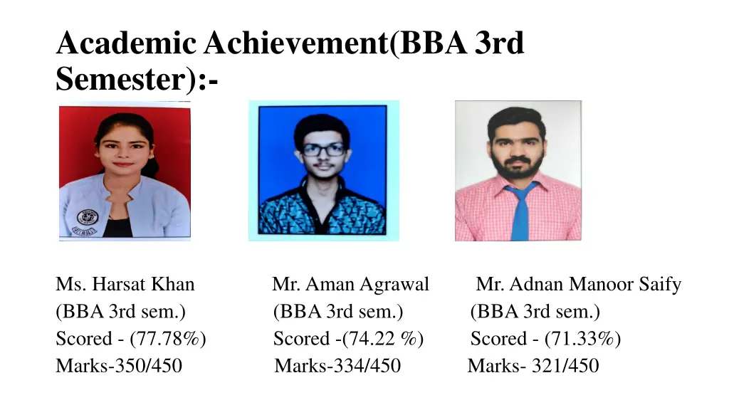 academic achievement bba 3rd semester