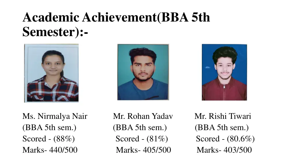 academic achievement bba 5th semester