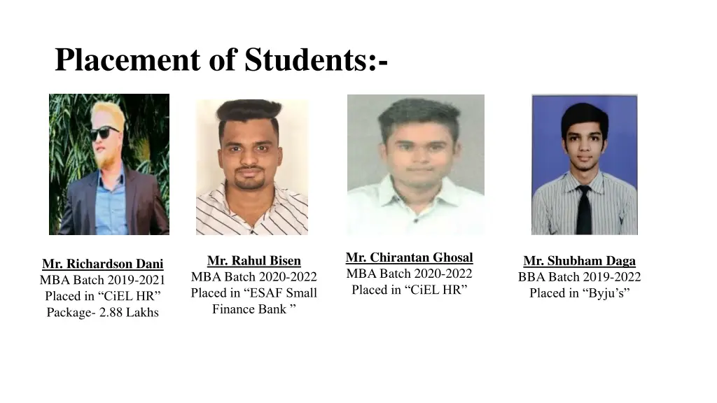 placement of students 1