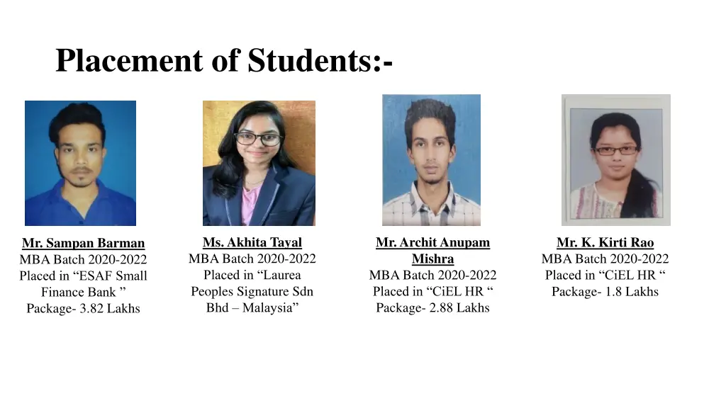 placement of students 2