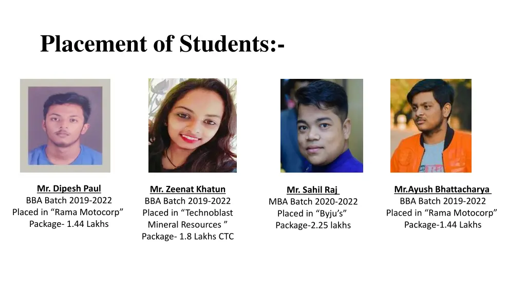 placement of students 3