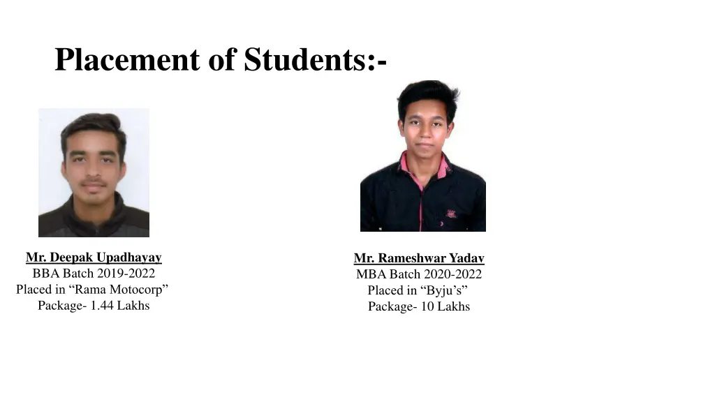 placement of students 4