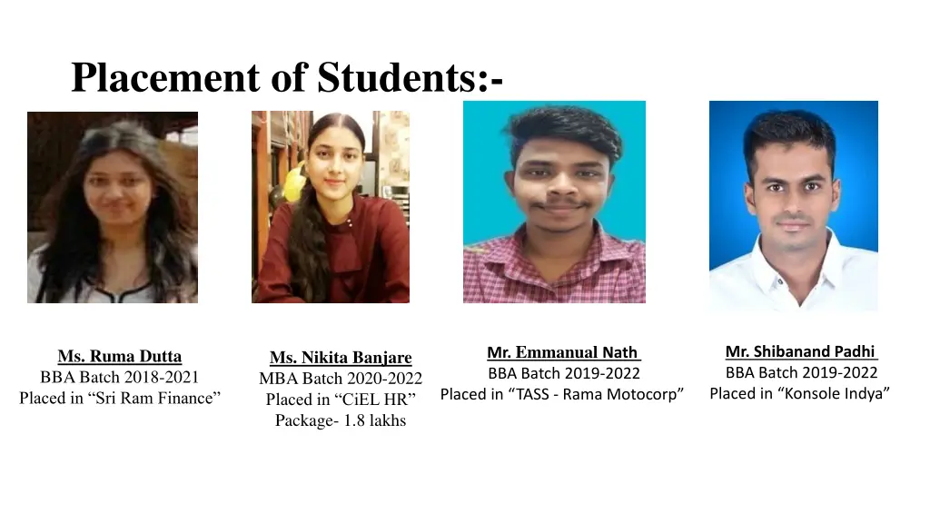 placement of students