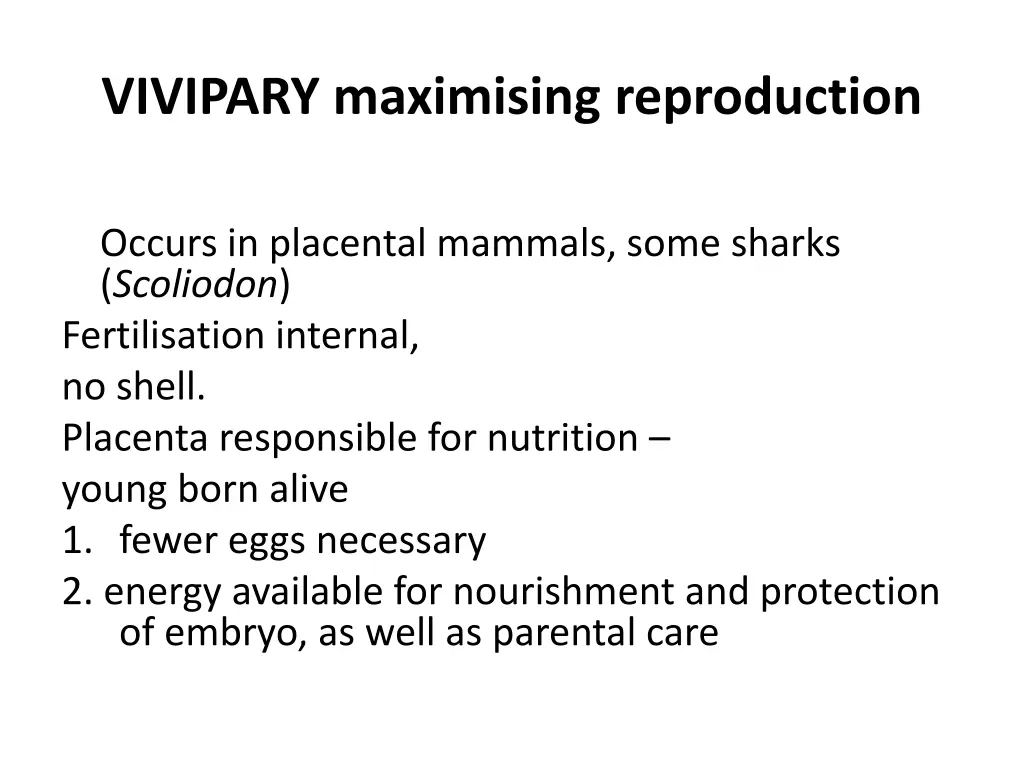 vivipary maximising reproduction