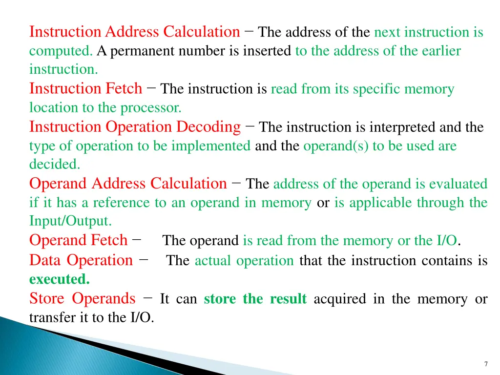 instruction address calculation the address