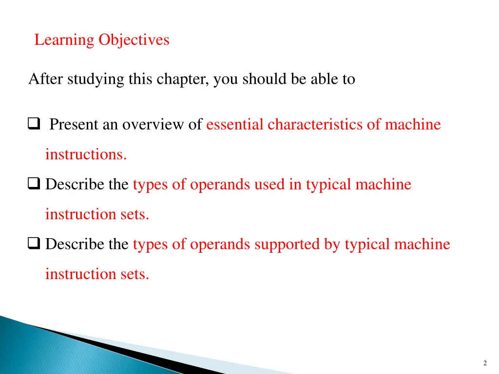 learning objectives