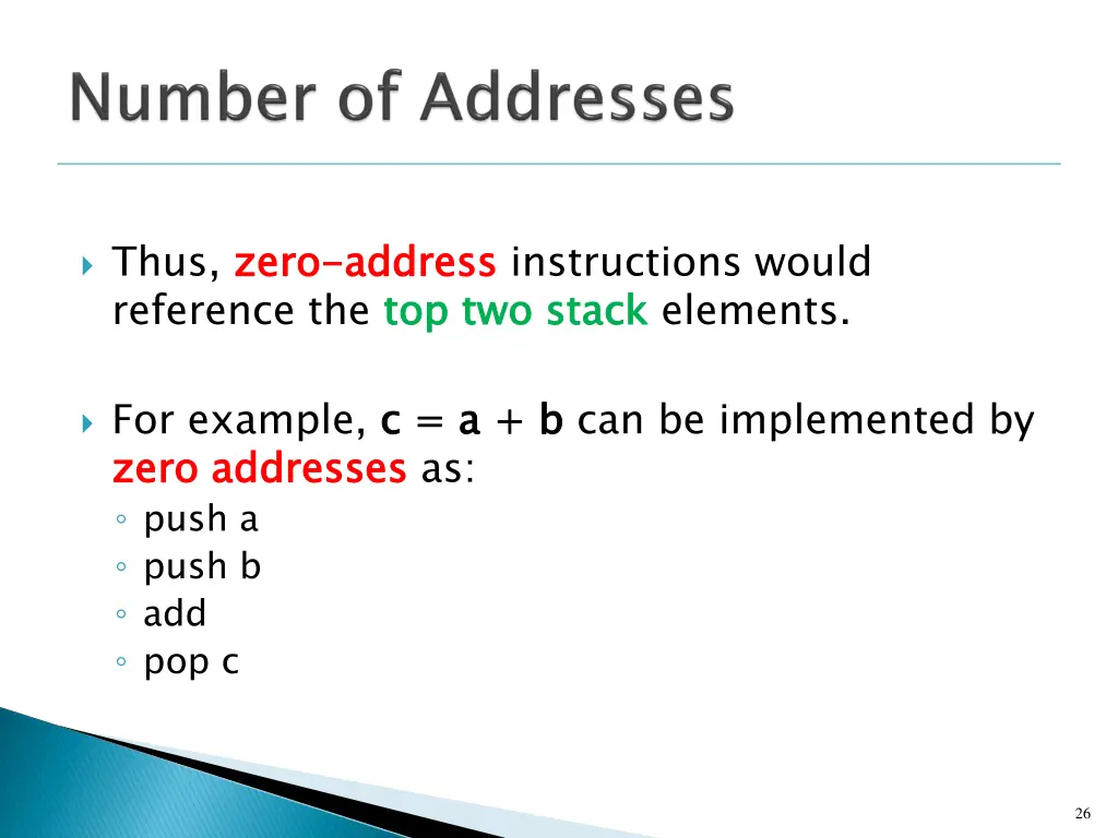 thus zero reference the top two stack