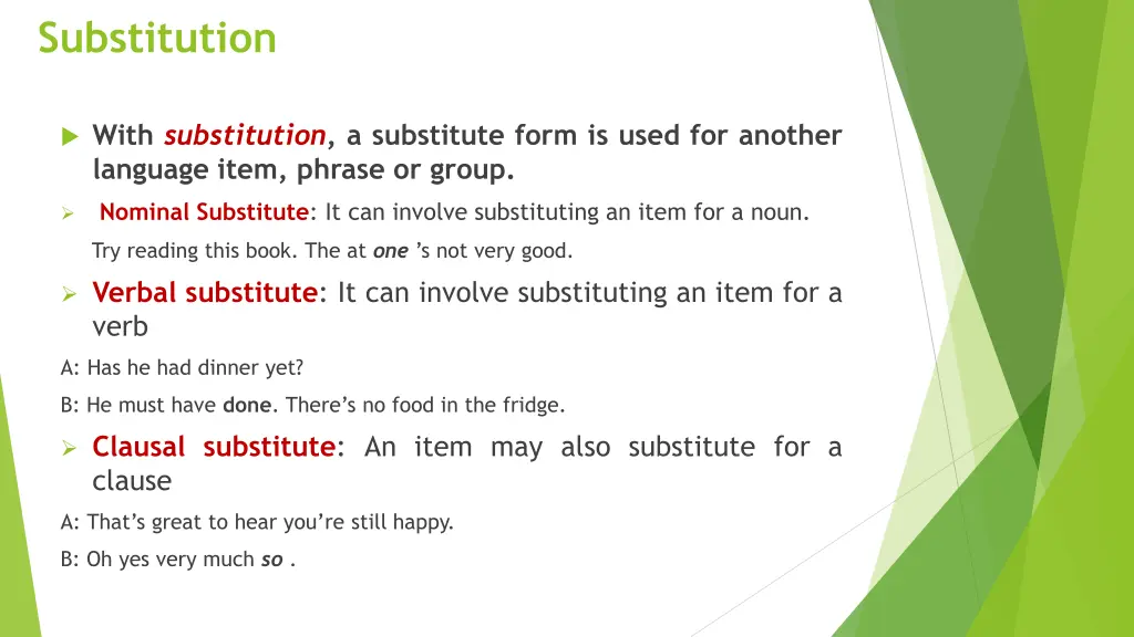 substitution