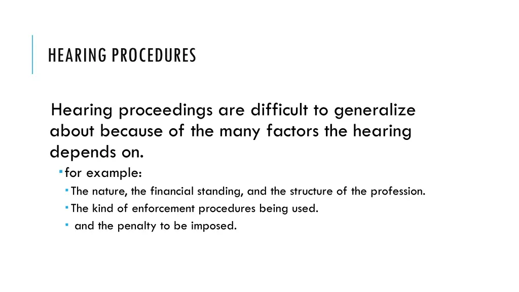 hearing procedures