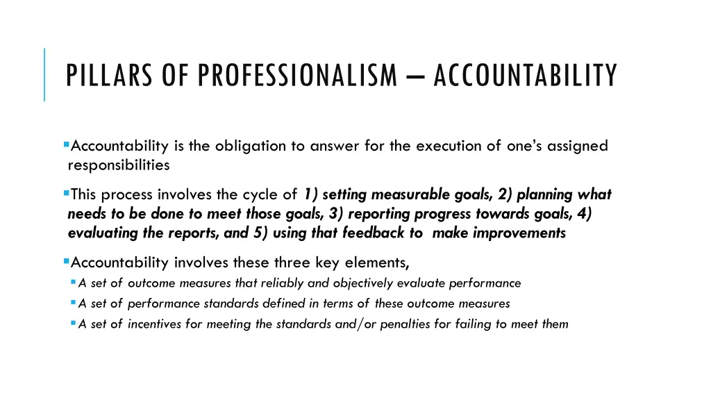 pillars of professionalism accountability