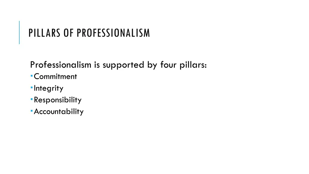 pillars of professionalism