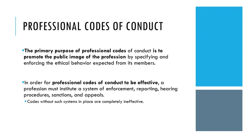 professional codes of conduct