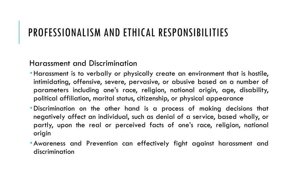 professionalism and ethical responsibilities 1