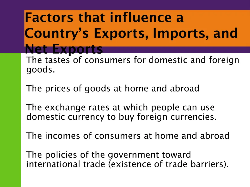 factors that influence a country s exports