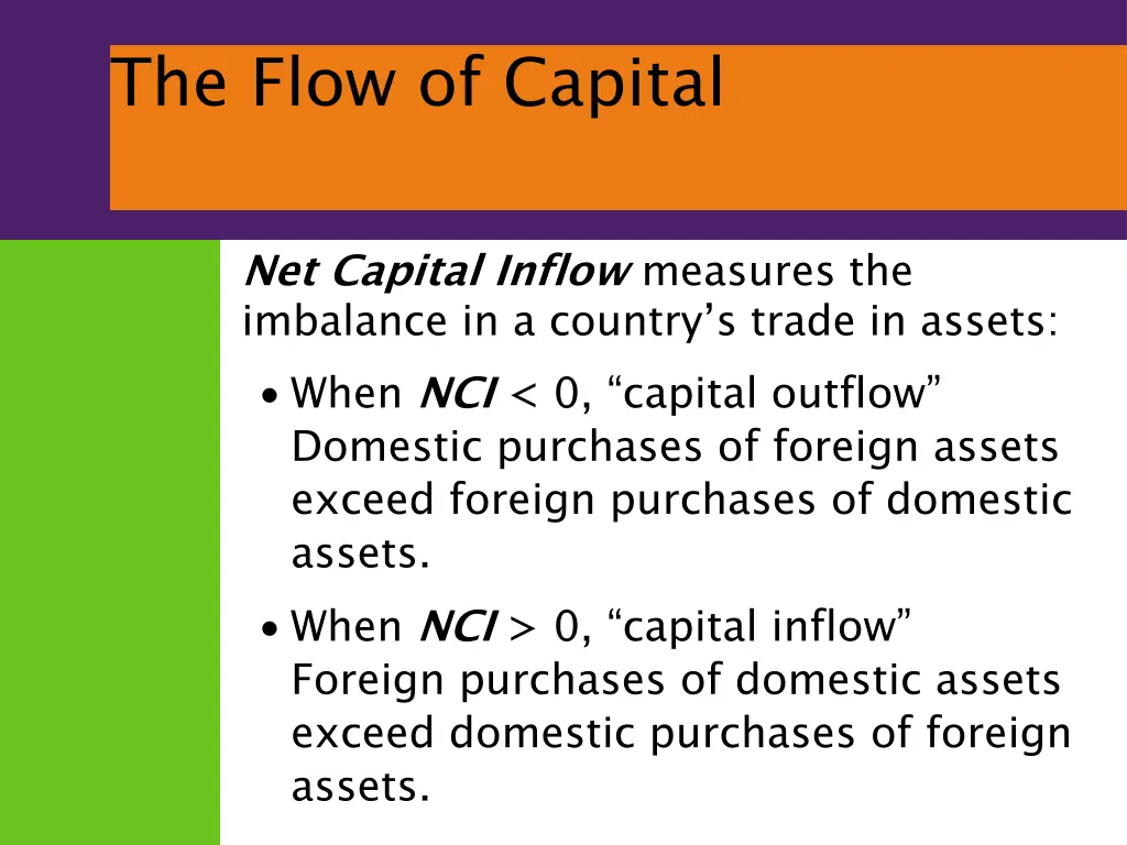 the flow of capital