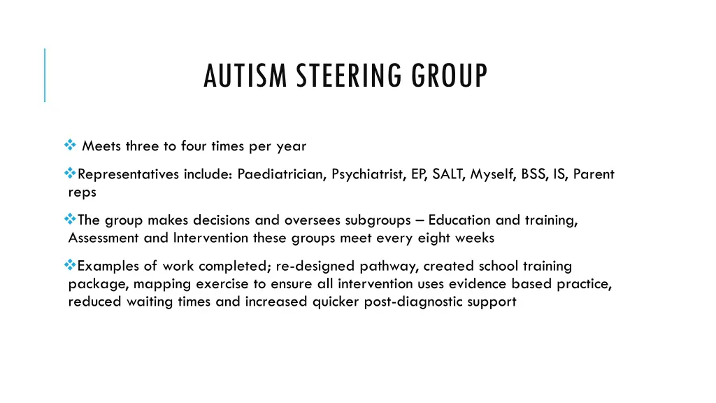 autism steering group