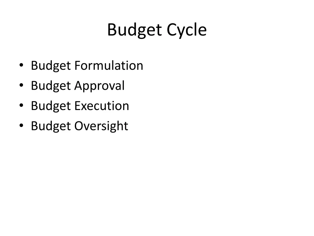 budget cycle