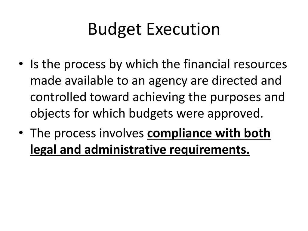 budget execution