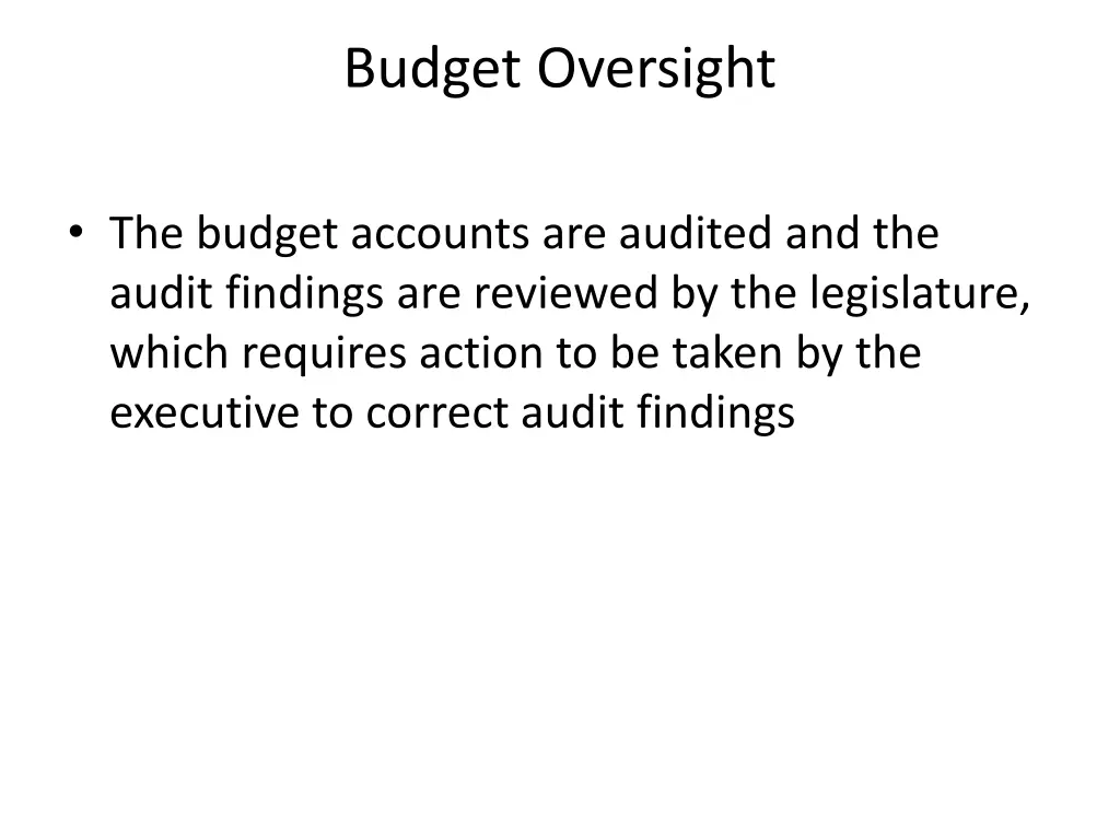 budget oversight