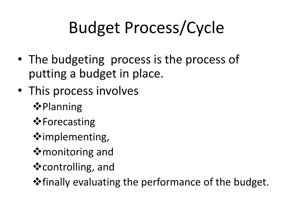 budget process cycle