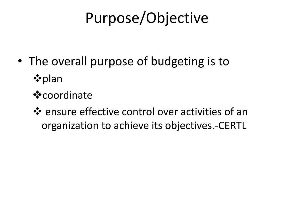 purpose objective