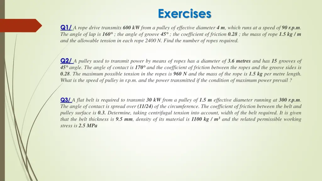 exercises