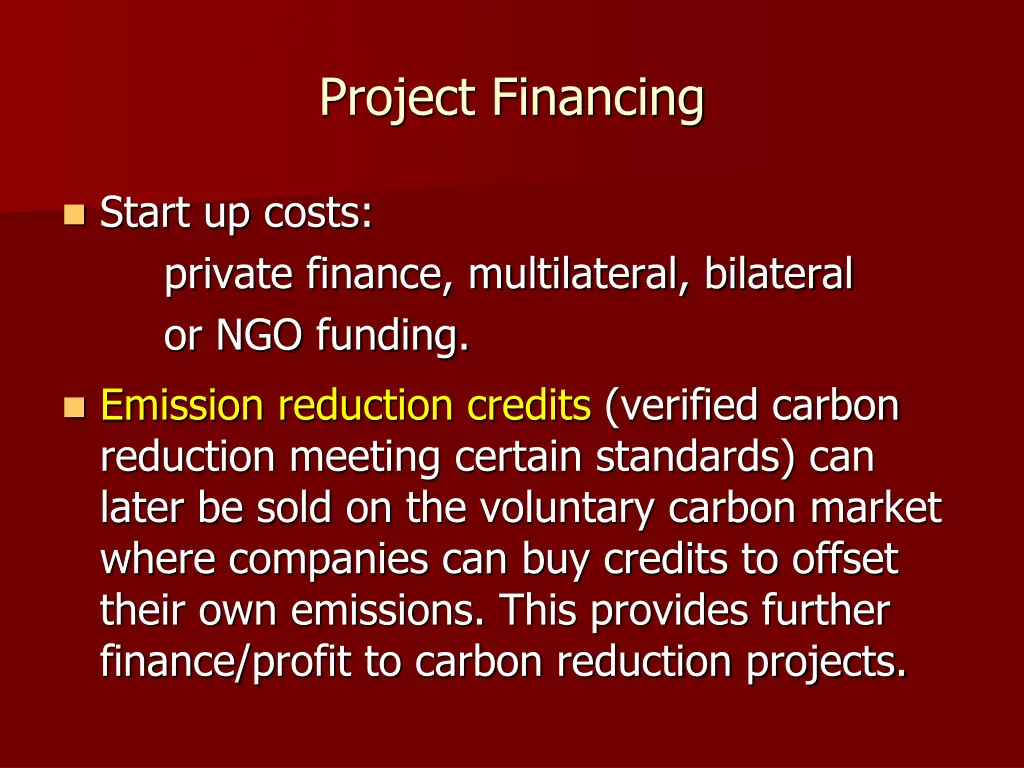 project financing