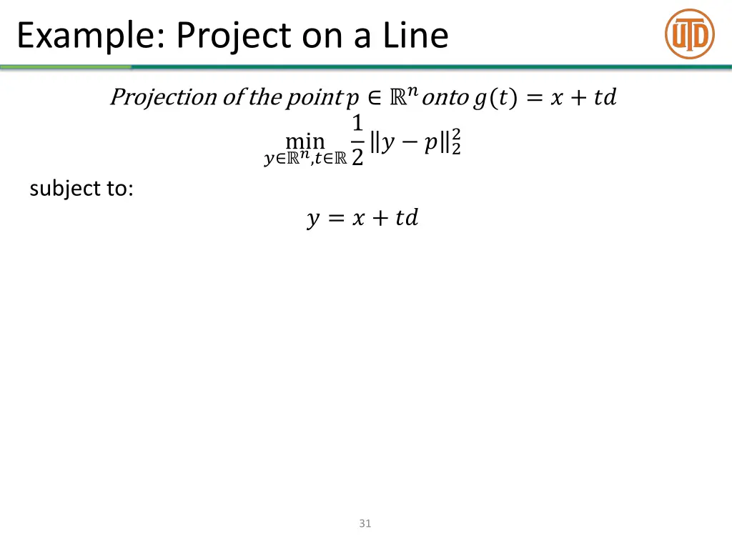 example project on a line