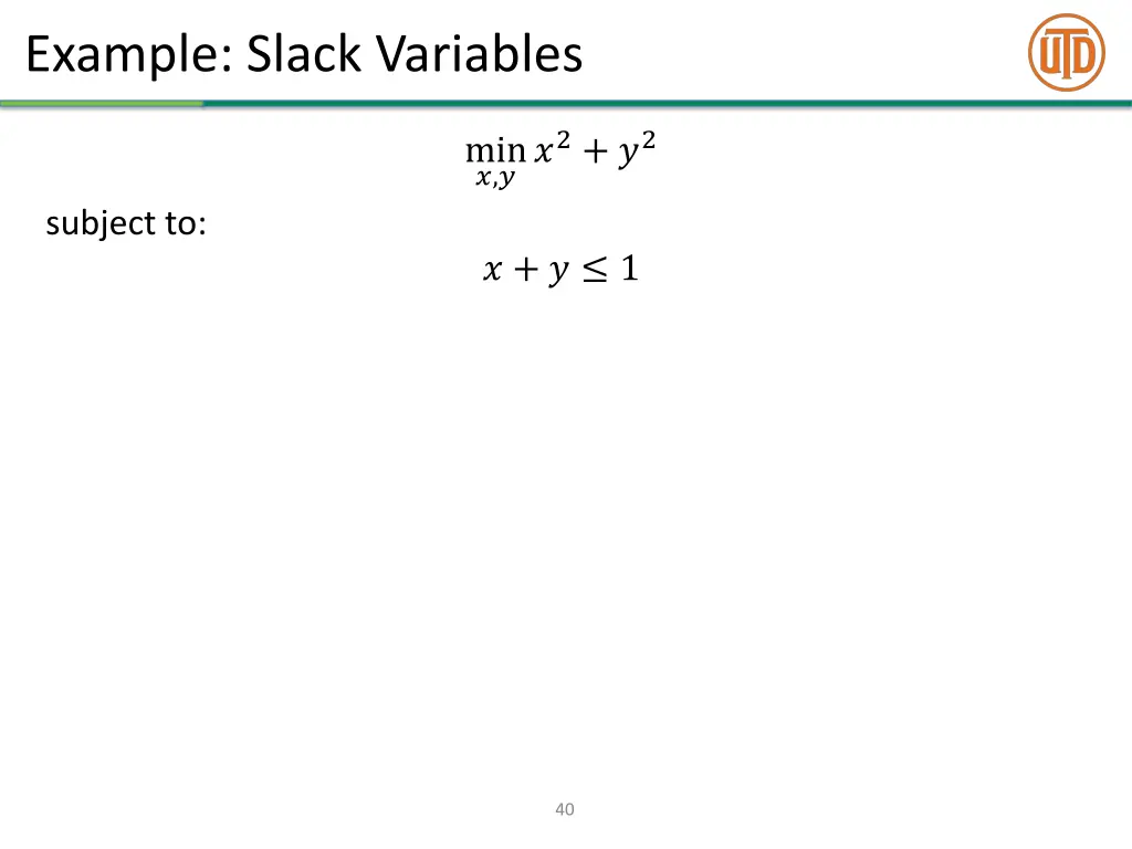 example slack variables