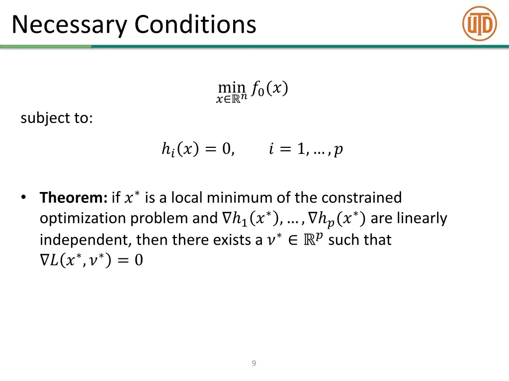 necessary conditions