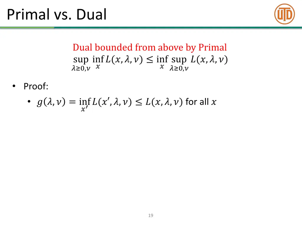 primal vs dual