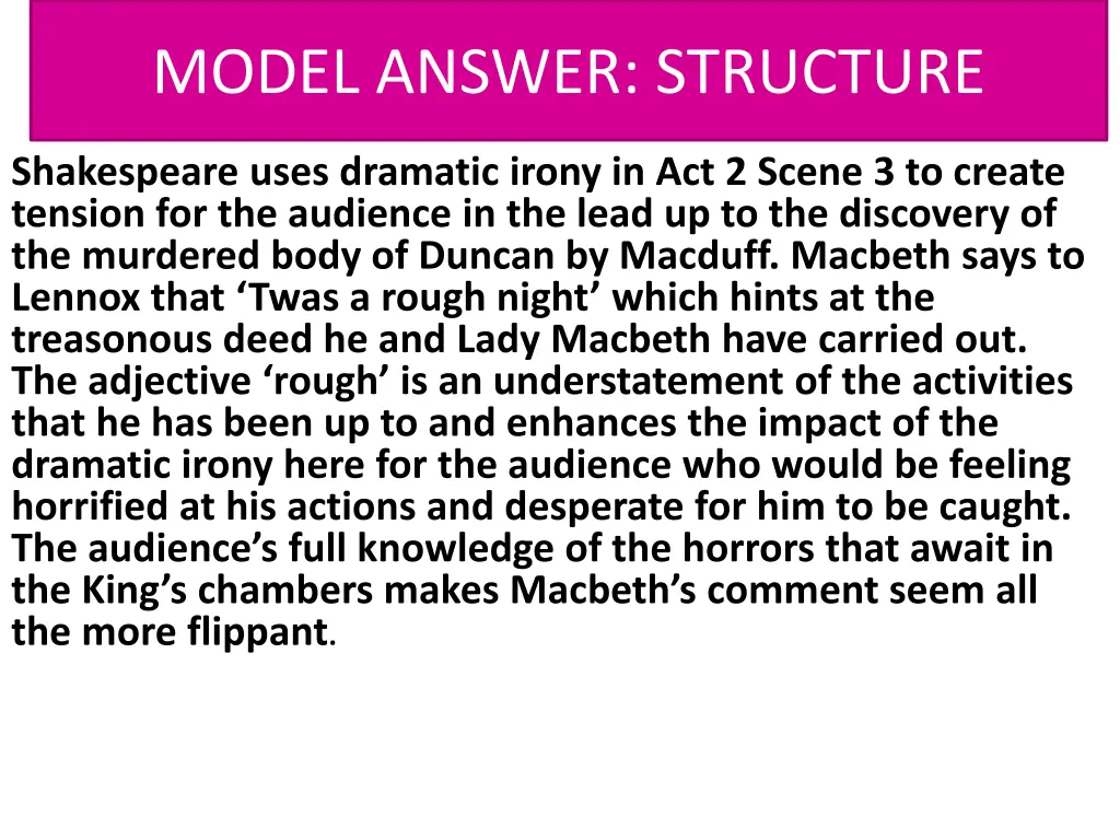 model answer structure