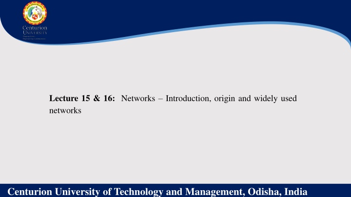 lecture 15 16 networks introduction origin