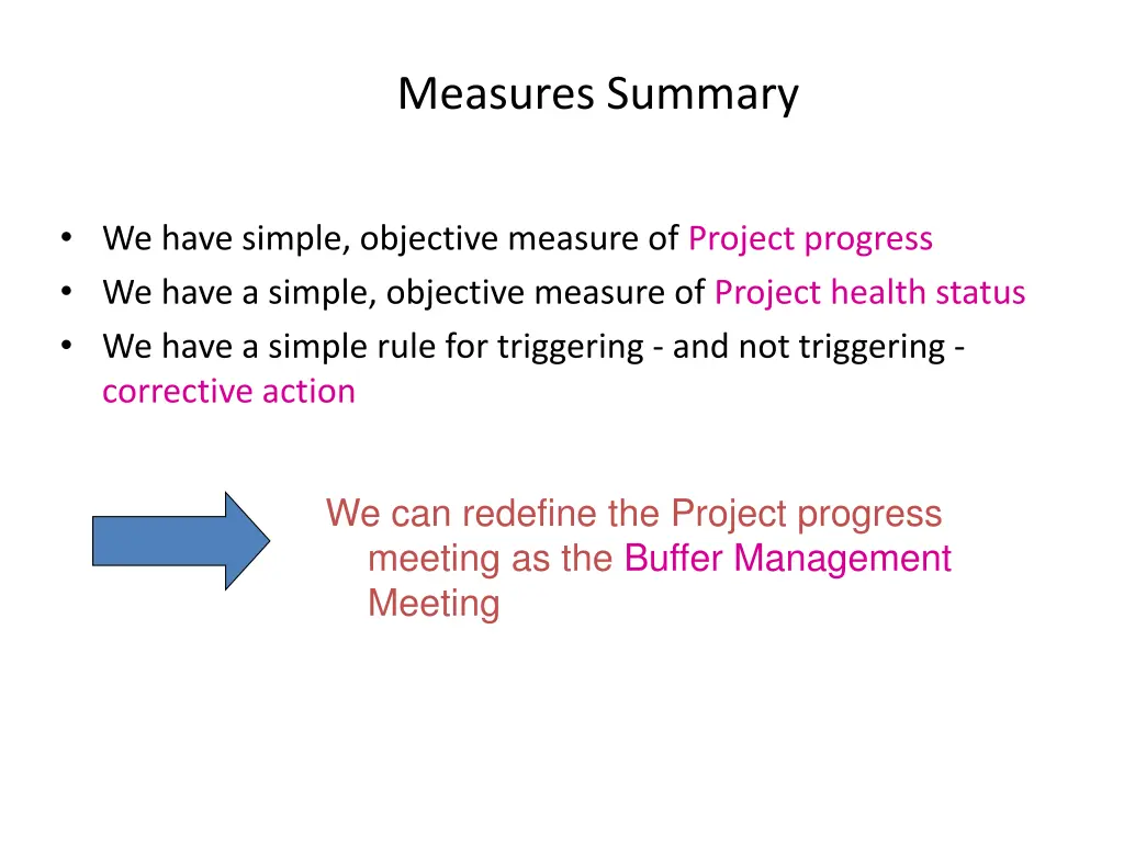 measures summary