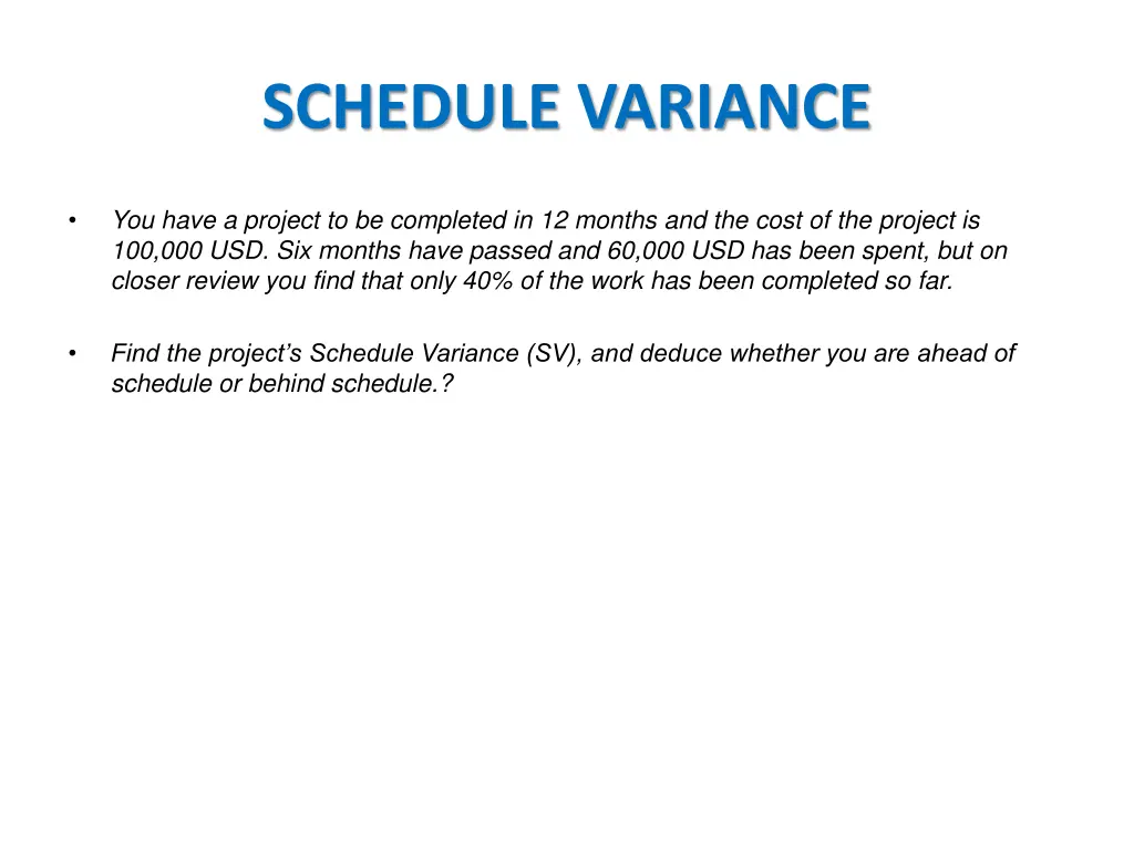 schedule variance 1