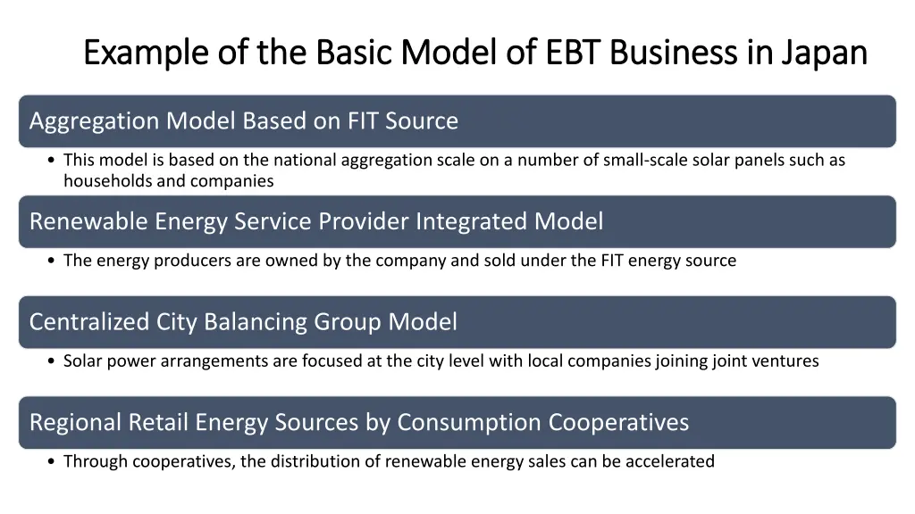 example of the basic model of ebt business