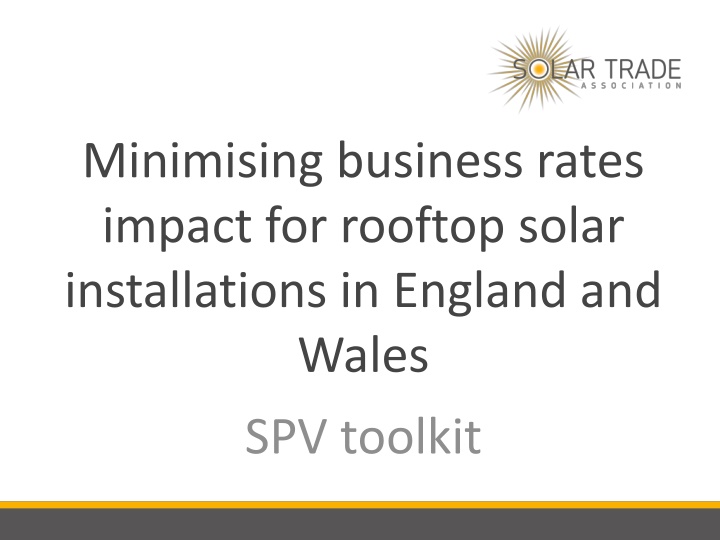 minimising business rates impact for rooftop