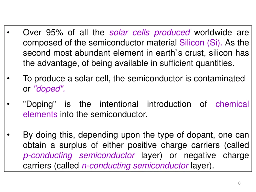 over 95 of all the solar cells produced worldwide