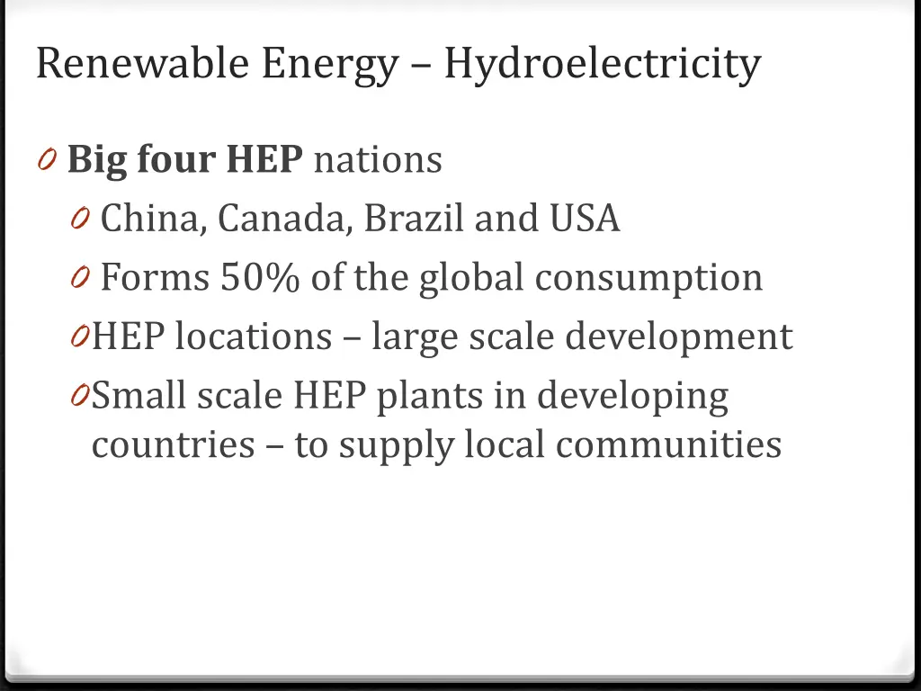 renewable energy hydroelectricity