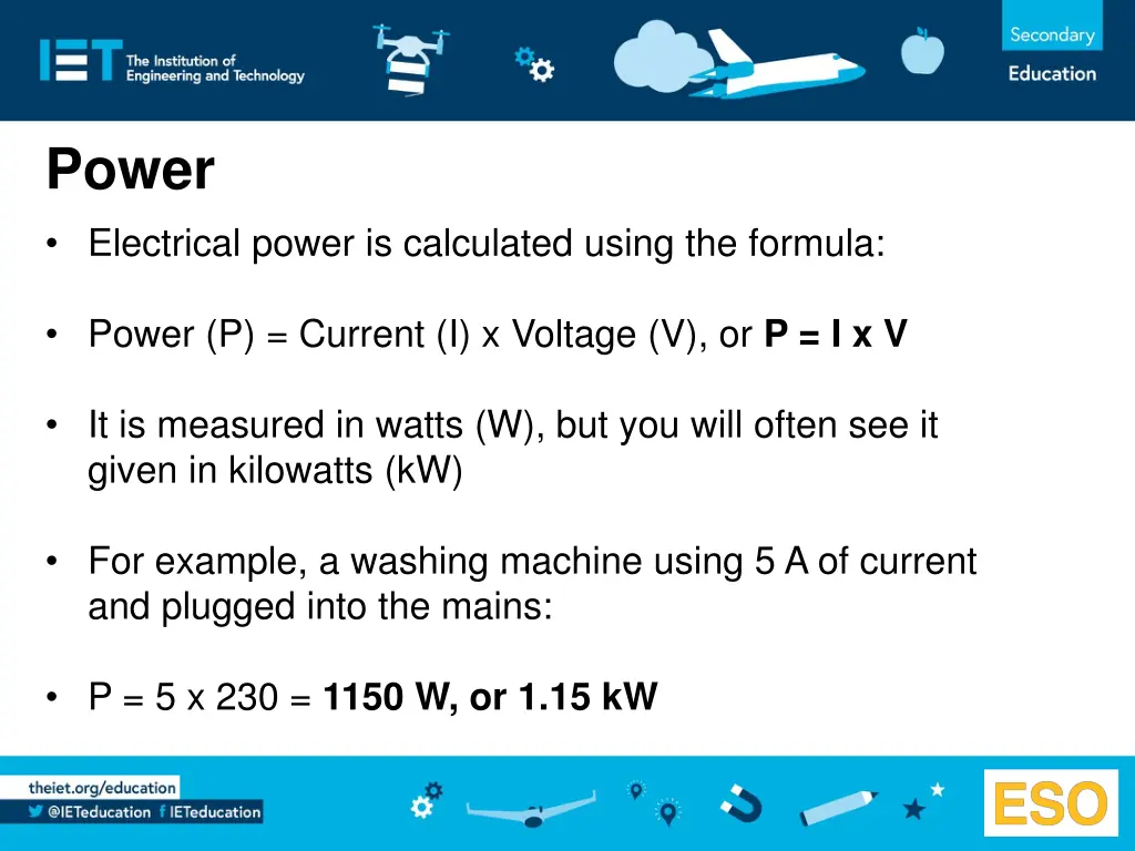 power electrical power is calculated using