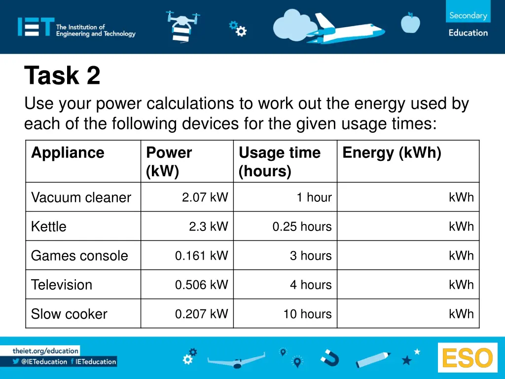 task 2 use your power calculations to work