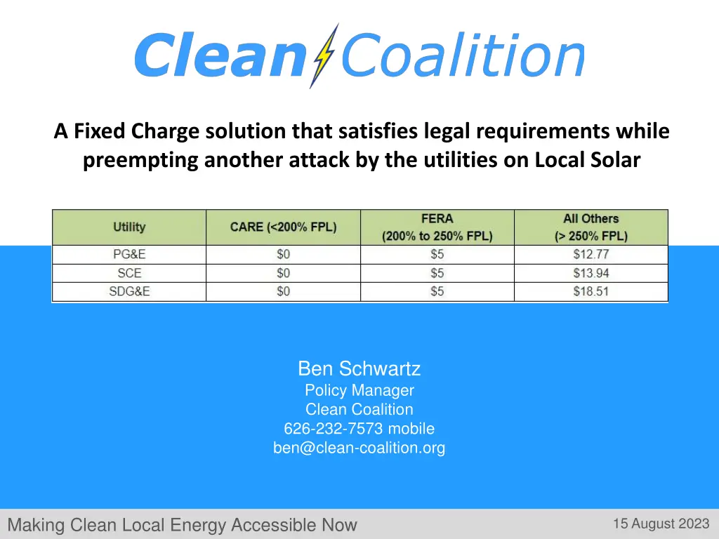 a fixed charge solution that satisfies legal 1